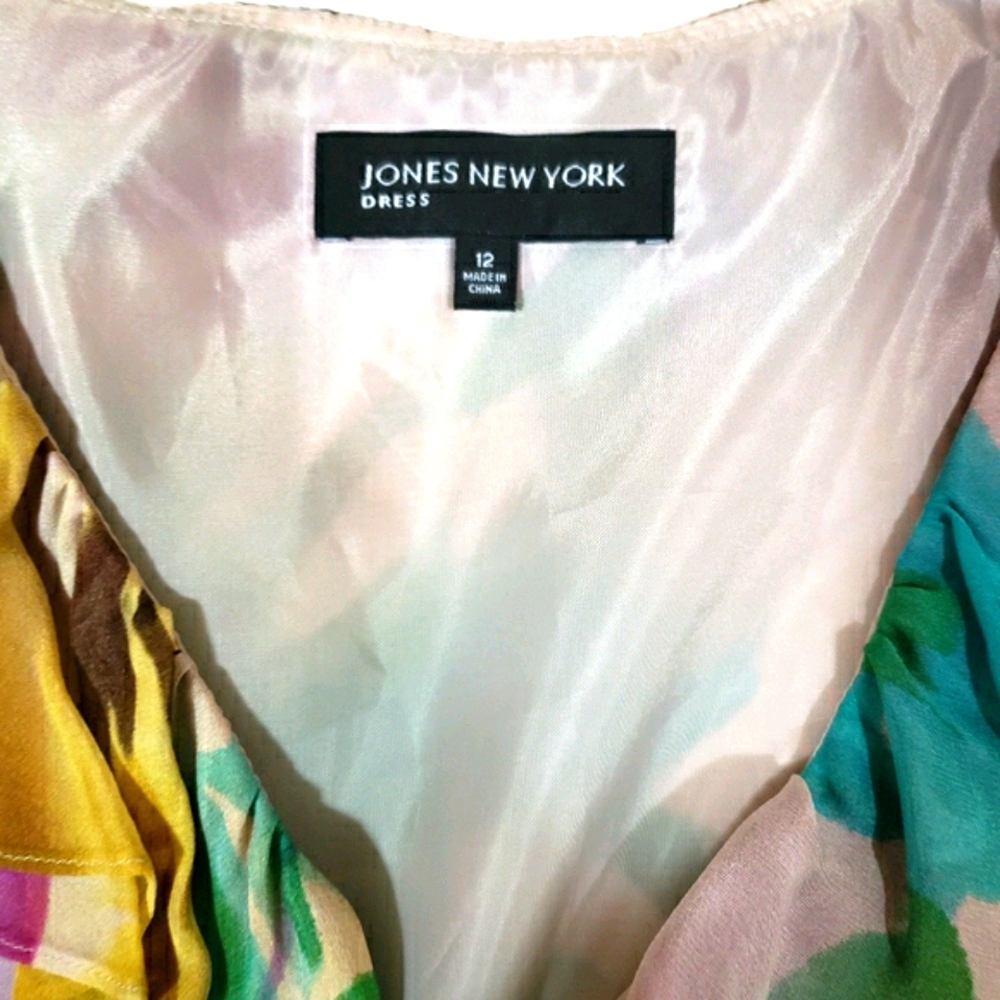 Jones New York Dress floral, 100% Silk - Picture 15 of 16